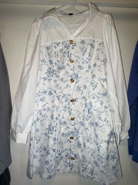 Crisp White Collared Shirt Blouse